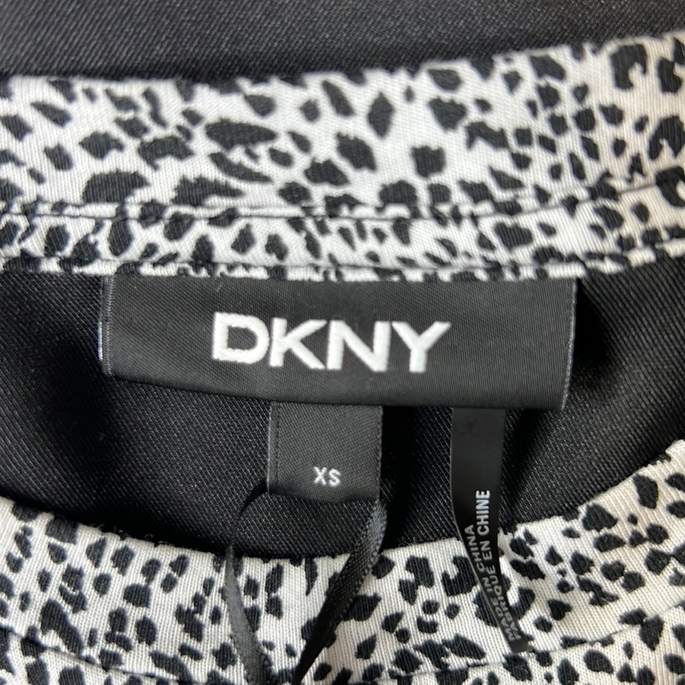 DKNY WOMAN’S IVY LACE FRINGED PULL OVER STYLE  BLACK SHORT SLEEVE DRESS SZ XS - Picture 8 of 12